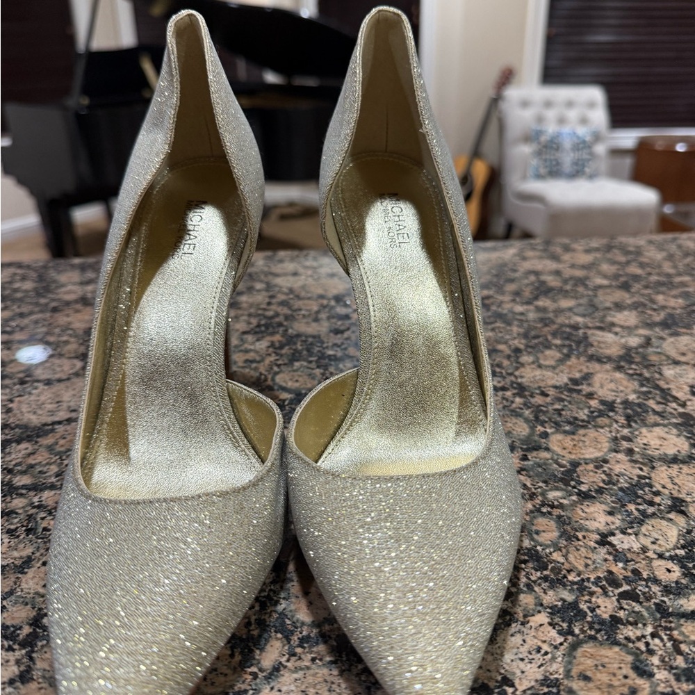 Michael Kors Sparkling Gold Heels